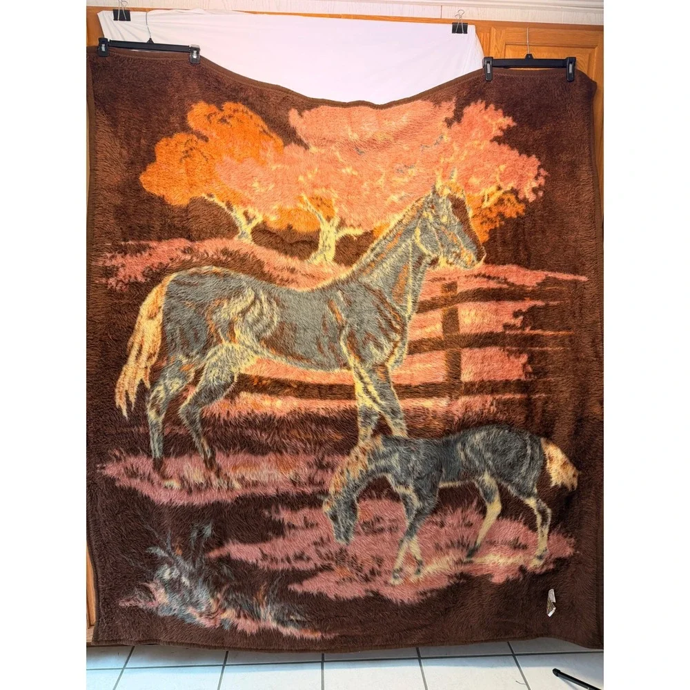 Vintage Chatham North Star Horse Blanket Reverse Acrylic San Marcos Style Brown